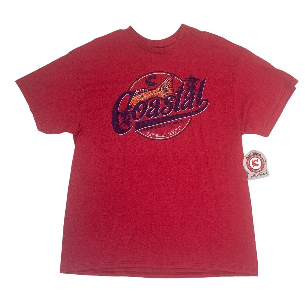 NWT CCA Coastal Conservation Association Since 1977 Red T Shirt Size XL